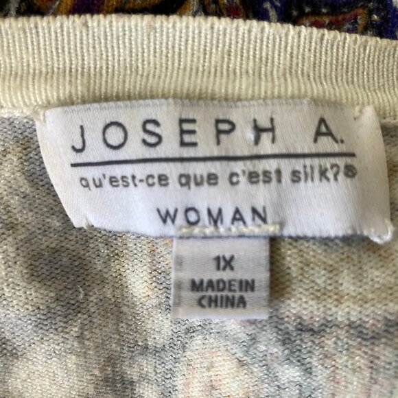 Joseph A Colorful Button Down Paisley Cardigan Sweater 1X - Picture 9 of 10